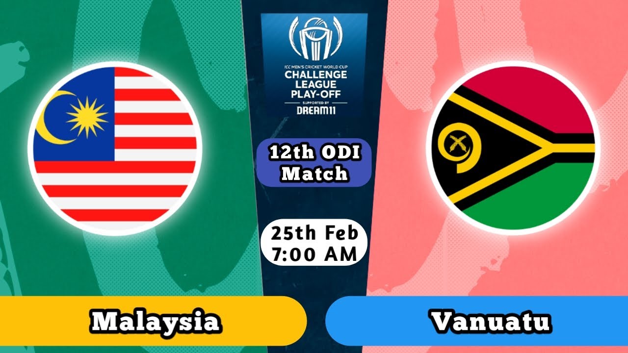 Malaysia vs Vanuatu MAL v VAN ICC CWC Challenge League Play off