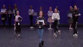 Rebeca Maria Zamfir (11) receiving the Hope Award at the YAGP Paris 2023 Award ceremony