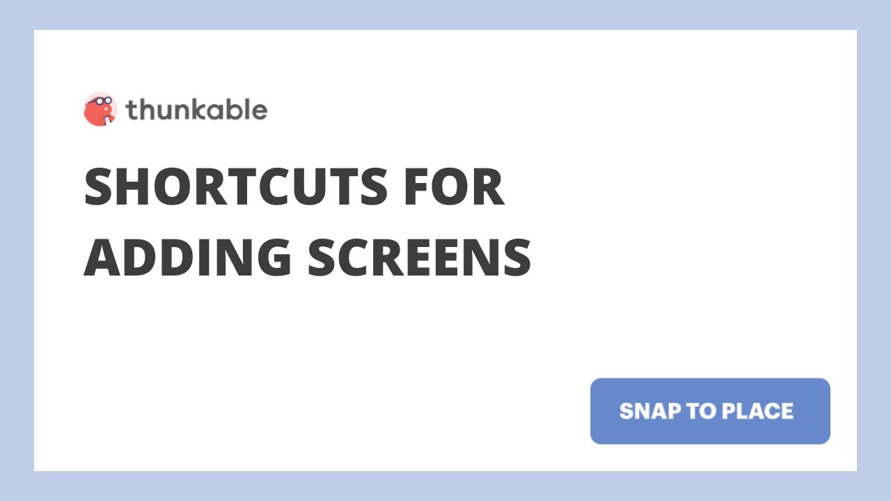 Shortcuts For Adding Screens YouTube