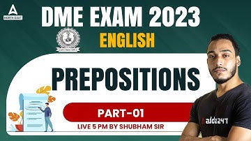 DME English Question and Answers | DME English Grammar | Prepositions | Part 1 | Adda247 NE