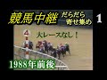 競馬：競馬中継だらだら寄せ集め１（ 1988年頃 ）大レースなし！ 　カリブソング新馬ほか