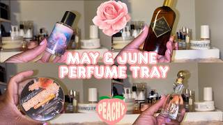 May And June Perfume Tray|Monthly Perfume Tray|Peach Perfumes|Rose Perfumes|