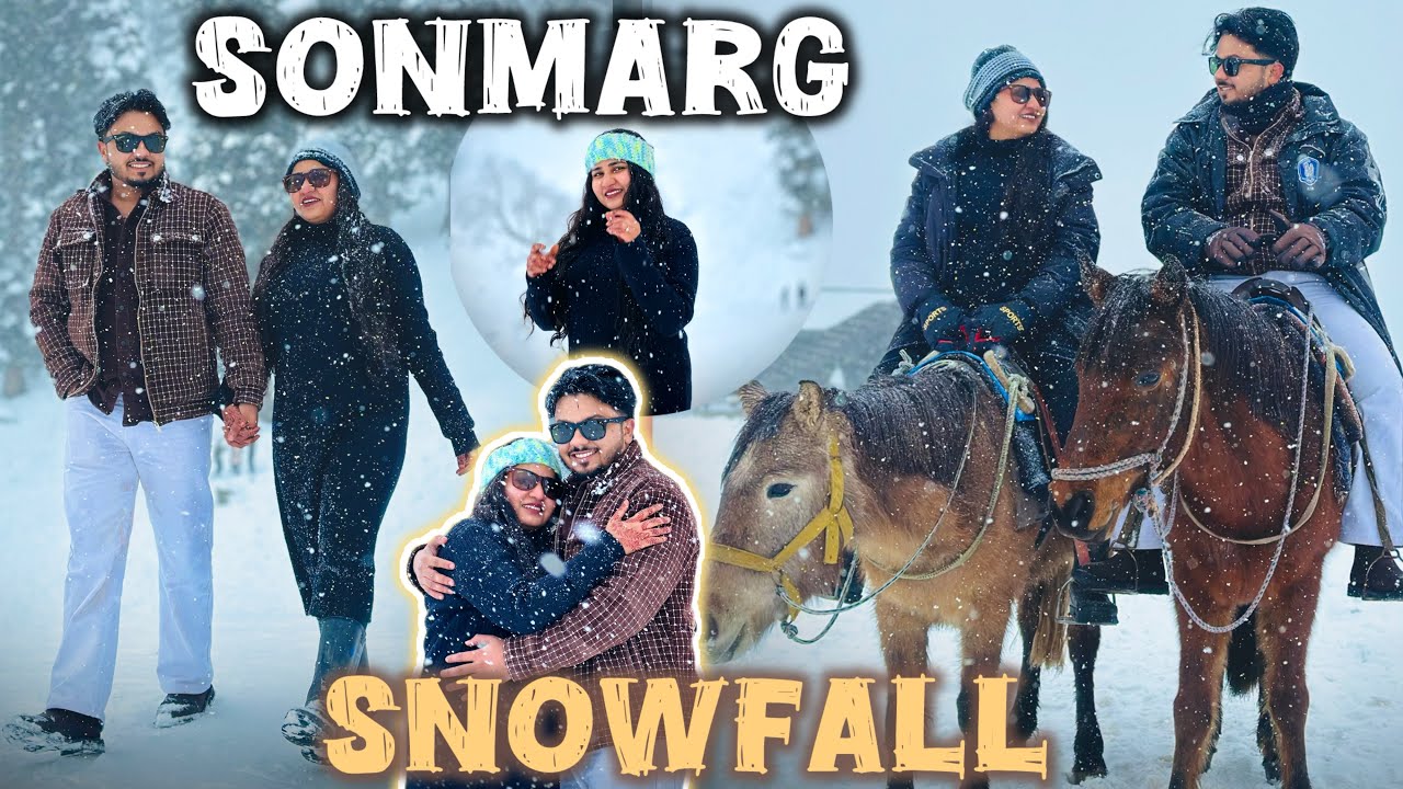First Time kashmir with Husband || Sonmarg Live snowfall || Aayat khan 