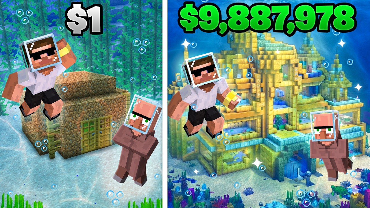 From $1 to $9,8887,978 Underwater Base in Minecraft..