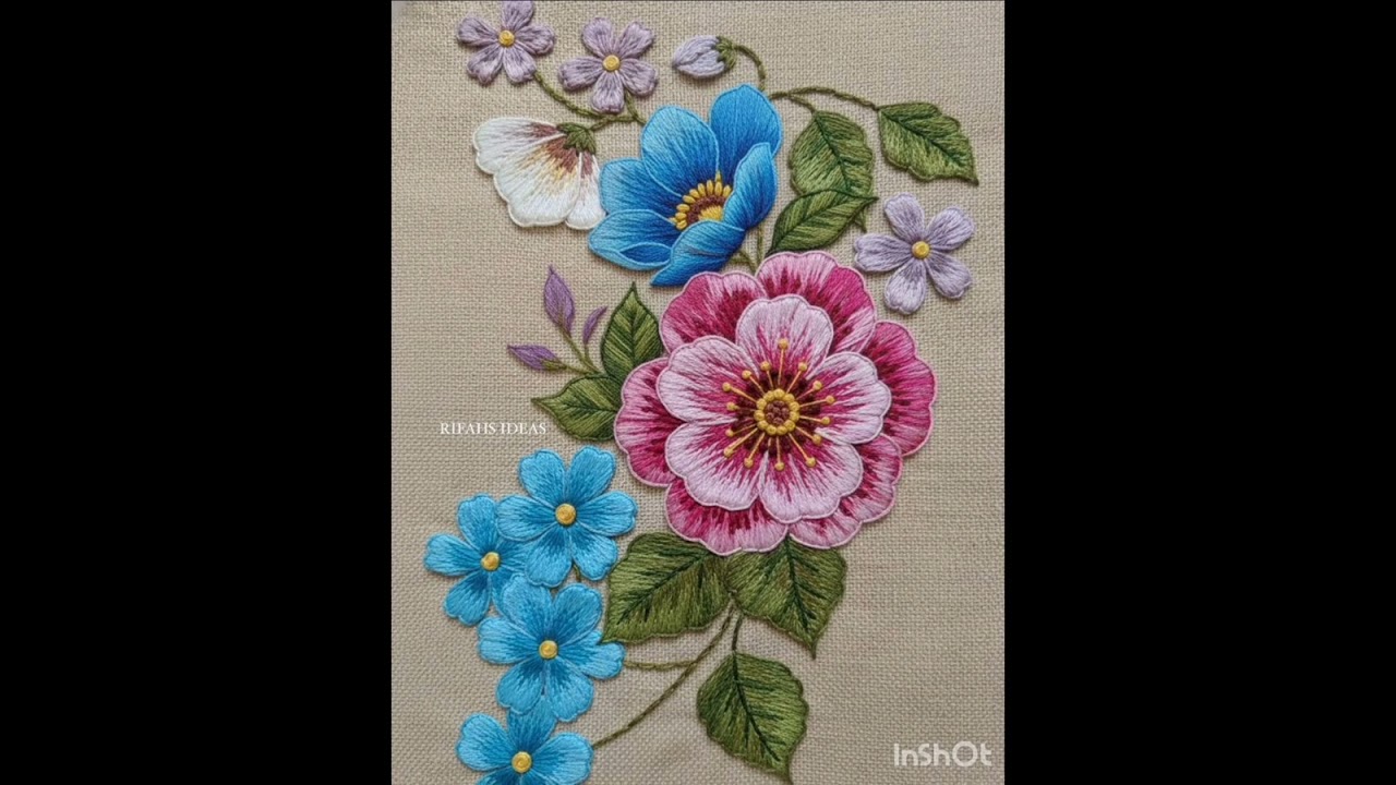 Beautiful home made embroidery design please like comment sher and subscribe #unique embroidery 