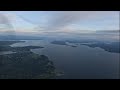 Friday Harbor to Renton 20x speed with evening music, Cessna 182