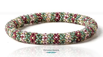 Daisy Bangle Rope (Tubular Netting Stitch Tutorial)- DIY Jewelry Making Tutorial by PotomacBeads