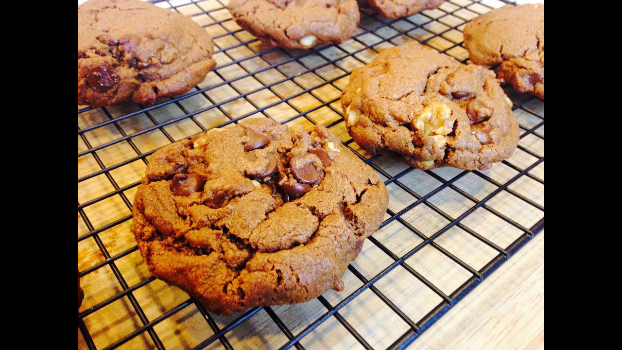 Chocolate Chocolate Chip Peanut Butter Walnut Cookies Home Made