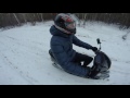 Зимой по лесу на скутере / Winter ride on scooter