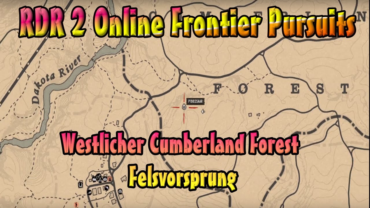 Red Dead Online Tesoro Oeste de Cumberland Forest /Cumberland Forest West  Treasure Map Location 