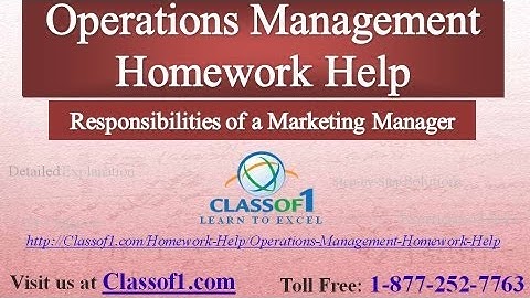 Responsibilities of a Marketing Manager : Business Management Homework Help by Classof1.com