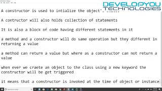 Constructor Part 1 DevelopYou
