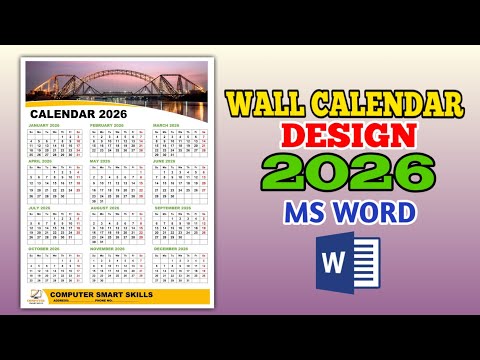 Create 2026 Calendar In MS Word Easy Wall Calendar Design MS Word Easy Tutorial