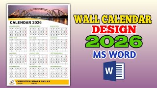 Create 2026 Calendar in MS Word | Easy Wall Calendar Design MS Word Easy Tutorial   