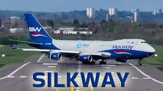 SILK WAY WEST AIRLINES BOEING 747-400F Departing Birmingham Airport ( BHX )