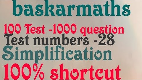 Day-28//Test -28//Tnpsc Group 4 maths Target (25/25)// Simplification //@baskarmaths
