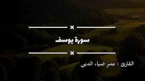 سورة يوسف بدون مؤثرات صوتية - بصوت القارئ عمر ضياء الدين 