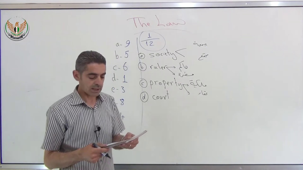 الثالث الثانوي اللغة الانجليزية  القانون The Law1