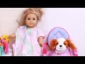 Play Dolls beauty day with puppy!