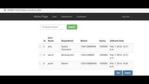 department employee management django example