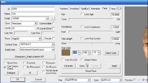 TES Construction set - How To Make An NPC