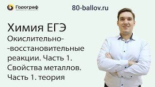 Химия ЕГЭ 2019. Окислительно-восстановительные реакции. Часть 1. Свойства металлов. Часть 1. Теория Химия ЕГЭ 2019. Окислительно-восстановительные реакции. Часть 1. Свойства металлов. Часть 1. Теория