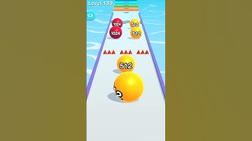 Run ball 2048 Gameplay (ios Android)  #runball #gameplay #1 all levels #1k  #shorts