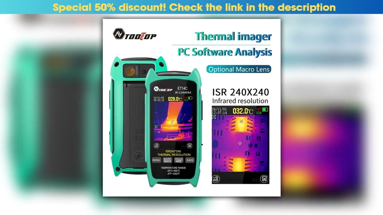 TOOLTOP ET14C 28inch Thermal Imager 25Hz Home Thermal imaging Camera ISR240x240 Thermography with