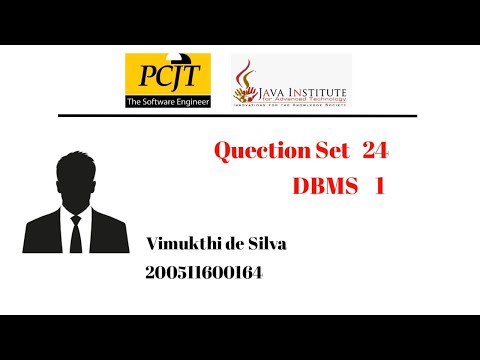 Quection Set 24 Database Management Systems | Java Institute