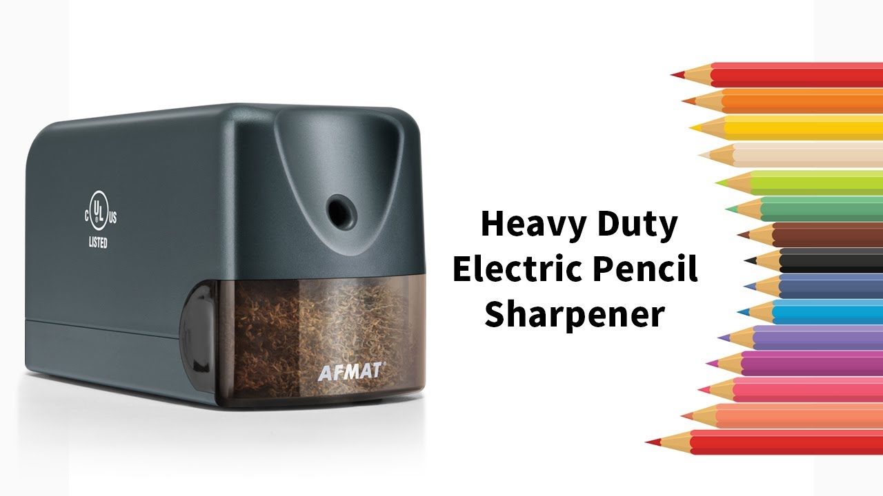 AFMAT Electric Pencil Sharpener, Heavy Duty Classroom Pencil Sharpeners for  6.5-8mm No.2/Colored Pencils, UL Listed Industrial Pencil Sharpener  w/Stronger Helical Blade, Best School Pencil Sharpener