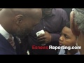 Bernard Hopkins at the Muslim Prayer Jenezah talks to a little kid on Muhammad Ali - esnews