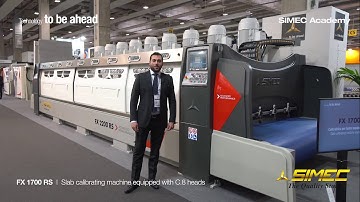 Calibrating machine for agglomerate quartz slabs