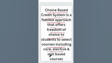 Choice Based Credit System (CBCS)  #selfstudy179 #youtubeshorts #exam #selfexam #education