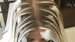 طريقة عمل ماشيت الشعر الطويل2023     hair color تفتيح خصل الشعر Blondehair صبغةشعر hair coloring