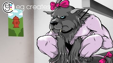 Digitally Drawing a Werewolf | Procreate Timelapse | EG Creates