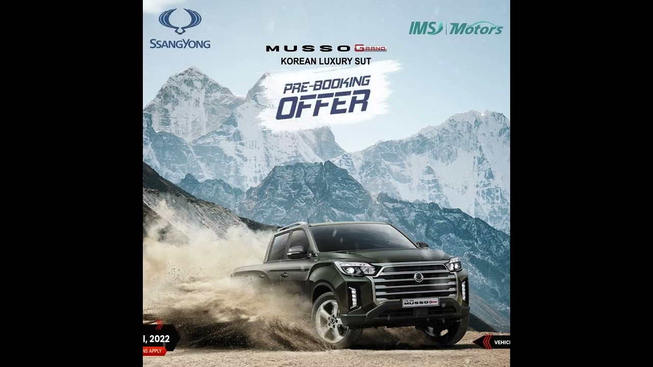 Pre-booking open for Korean Luxury SUT, SsangYong Musso Grand!