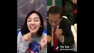 Para cewek cantik main Tiktok bareng pak Jokowi