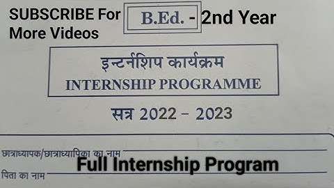 b.ed 2nd year internship diary 2023 Full PDF full diary