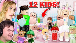 I ADOPTED 12 KIDS With My BOYFRIEND! (Roblox)