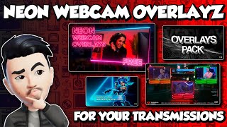 Animated 💥 Neon Webcam Overlays for your TRANSMISSIONS 👇 OBS Studio &amp; Streamlabs SAMPLE PROJECTS
