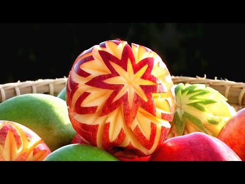 art in apple lucky stars apple art fruit carving apple garnishes