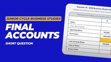 Final Accounts Question | Junior Cycle Business Studies 2019