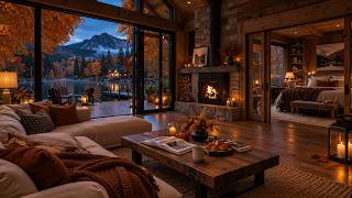Warm Cabin Jazz Ambience by The Lake ~ Smooth Jazz with Fireplace Sounds for Work, Study and Relax screenshot 4