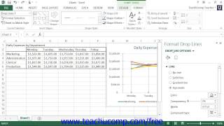 Excel 2013 Tutorial Formatting Drop and High-Low Lines Microsoft Training Lesson 28.11 Net Worth