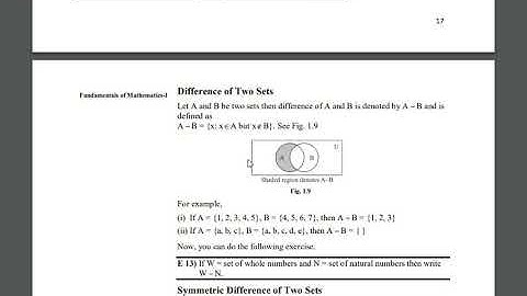 1.6 Set Operations | IGNOU | PGDAST | 2020