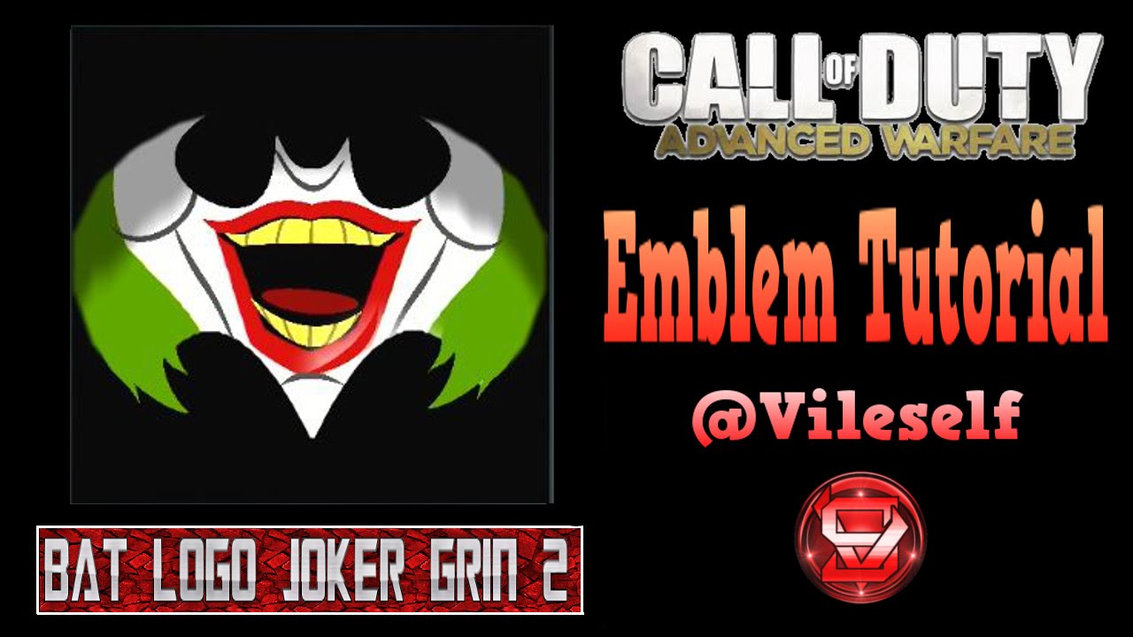 advanced warfare emblem tutorial bat logo joker grin 2 youtube
