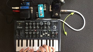 Arturia MicroBrute with FX pedals sound demo