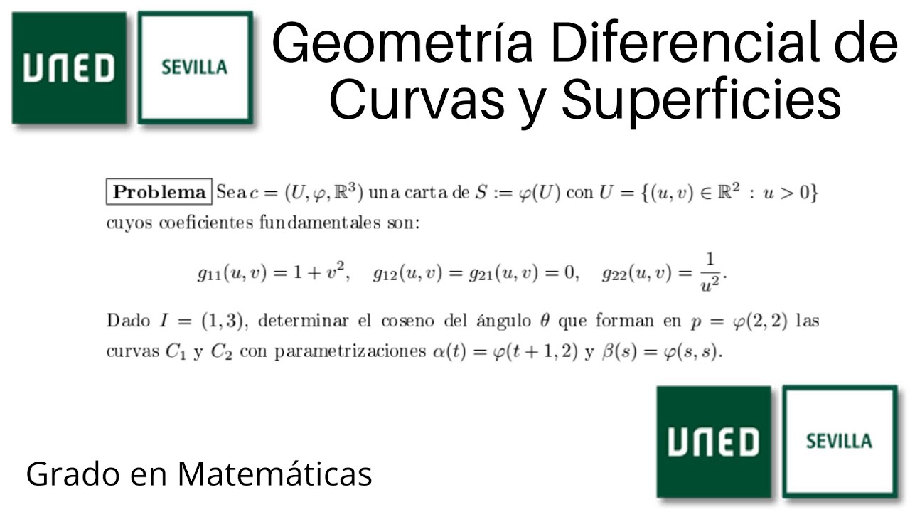 Ángulo entre curvas de una superficie | Geometría Diferencial de Curvas y Superficies | UNED