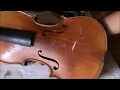 Repair of an old German Stradiuarius violin Neuner & Hornsteiner workshop 803