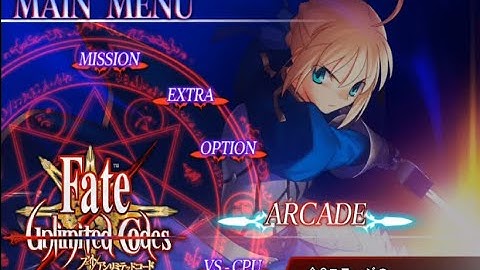 Fate Unlimited Codes - Main menu song theme PS2 version
